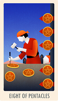 eight of pentacles tarot card